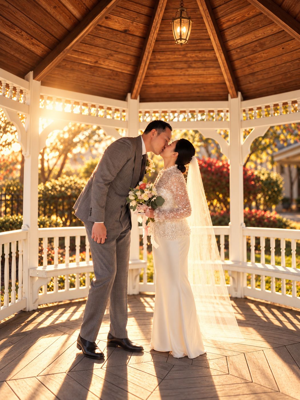 A kiss in the gazebo